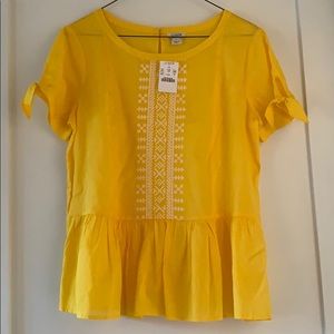 Women’s J. Crew Embroidered Tie-Sleeve Top